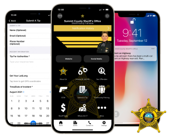 Summit County Sheriff's Office Mobile app collage