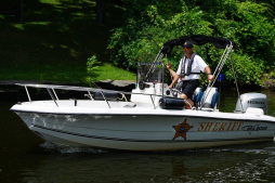 Community Patrol - officer in boat