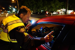 Community Patrol - officer talking with driver